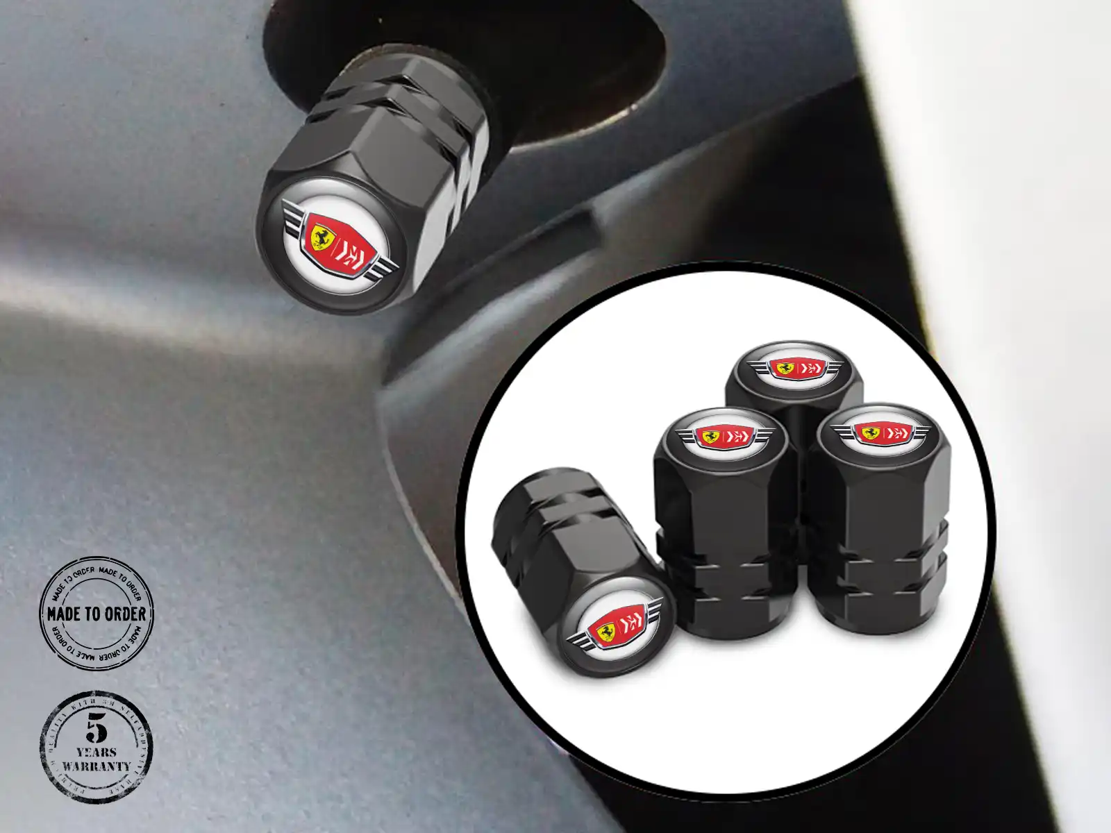 Ferrari Caps Valve Pneus Vélos Tuning Max
